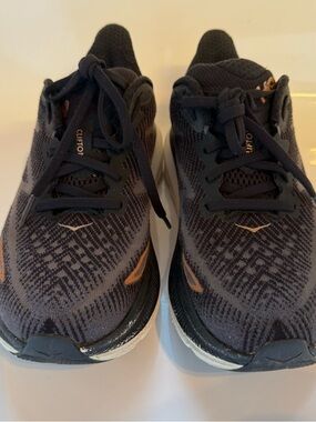 Hoka Women’s Clifton Running Shoes - Black with Copper Accents